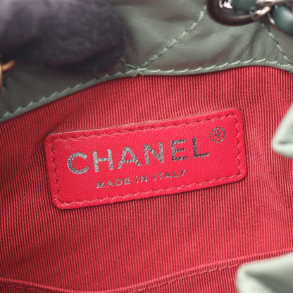 ガブリエル スモール コンビ金具 リュックサック レザー グリーン シャネル バッグ CHANEL