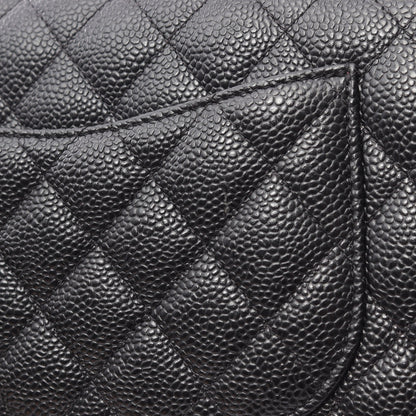 マトラッセ Wフラップ Wチェーンショルダーバッグ キャビアスキン ブラック ゴールド金具 シャネル バッグ CHANEL