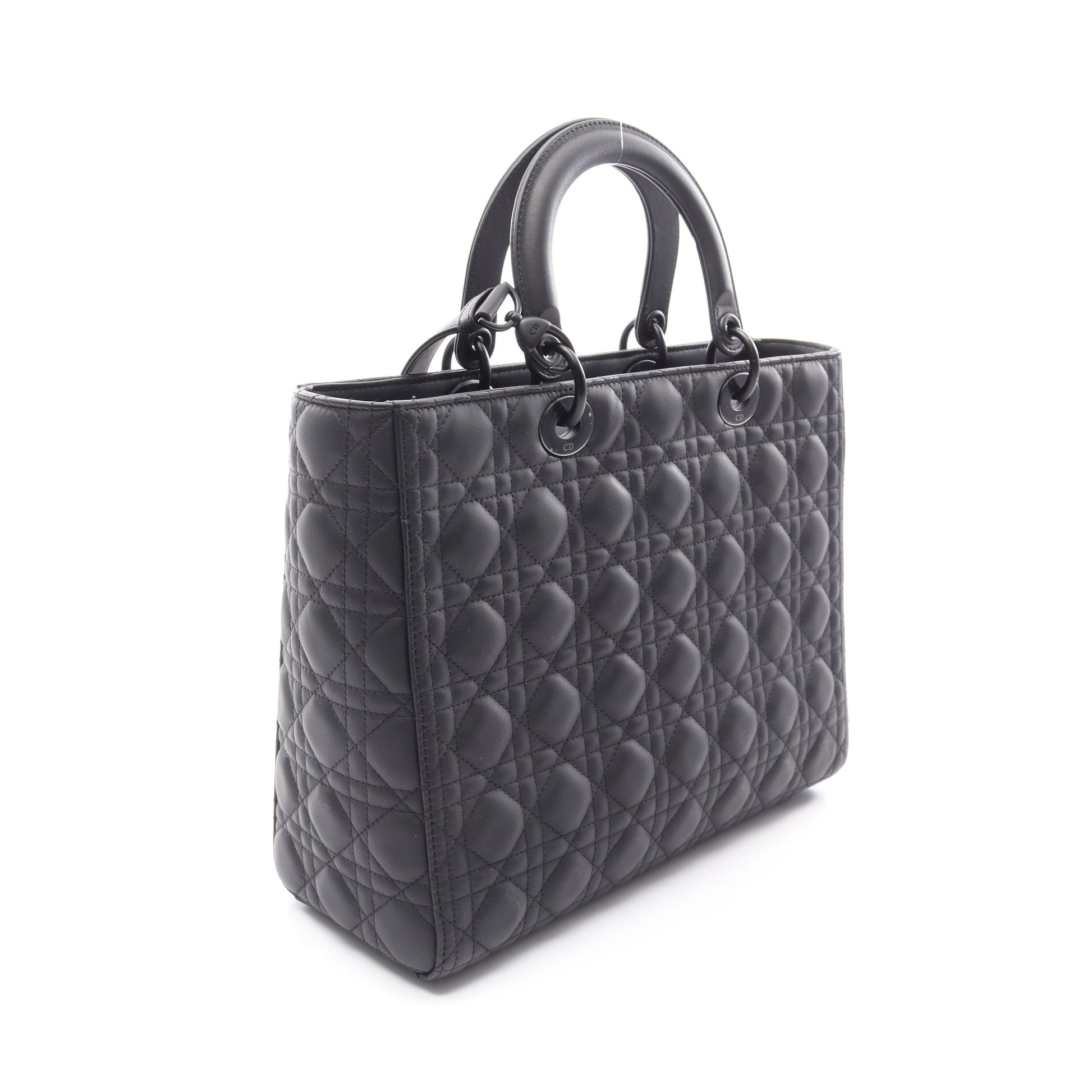 レディディオール ラージ 2WAY ハンドバッグ レザー ブラック クリスチャンディオール バッグ Christian Dior