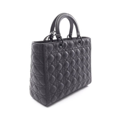 レディディオール ラージ 2WAY ハンドバッグ レザー ブラック クリスチャンディオール バッグ Christian Dior
