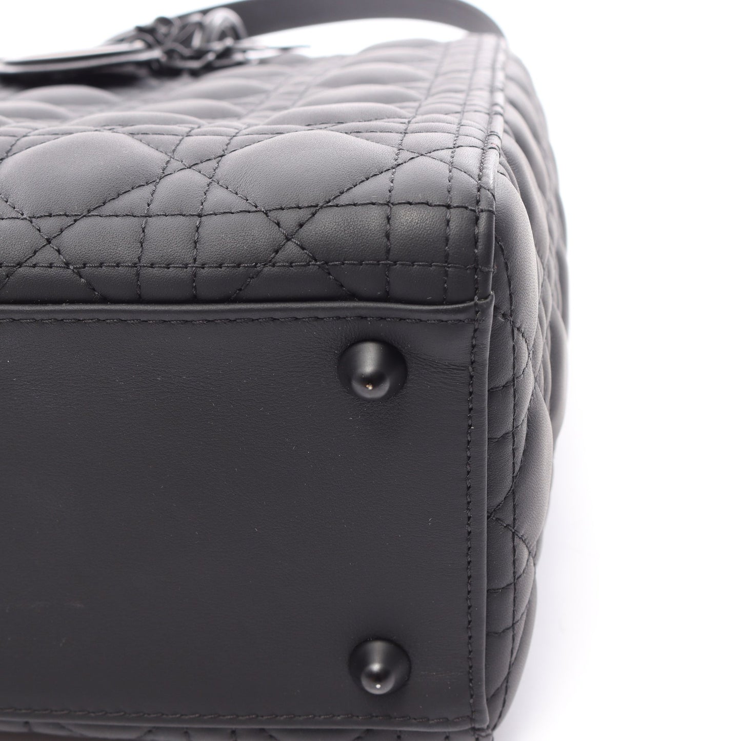 レディディオール ラージ 2WAY ハンドバッグ レザー ブラック クリスチャンディオール バッグ Christian Dior