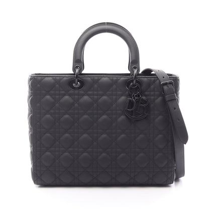 レディディオール ラージ 2WAY ハンドバッグ レザー ブラック クリスチャンディオール バッグ Christian Dior