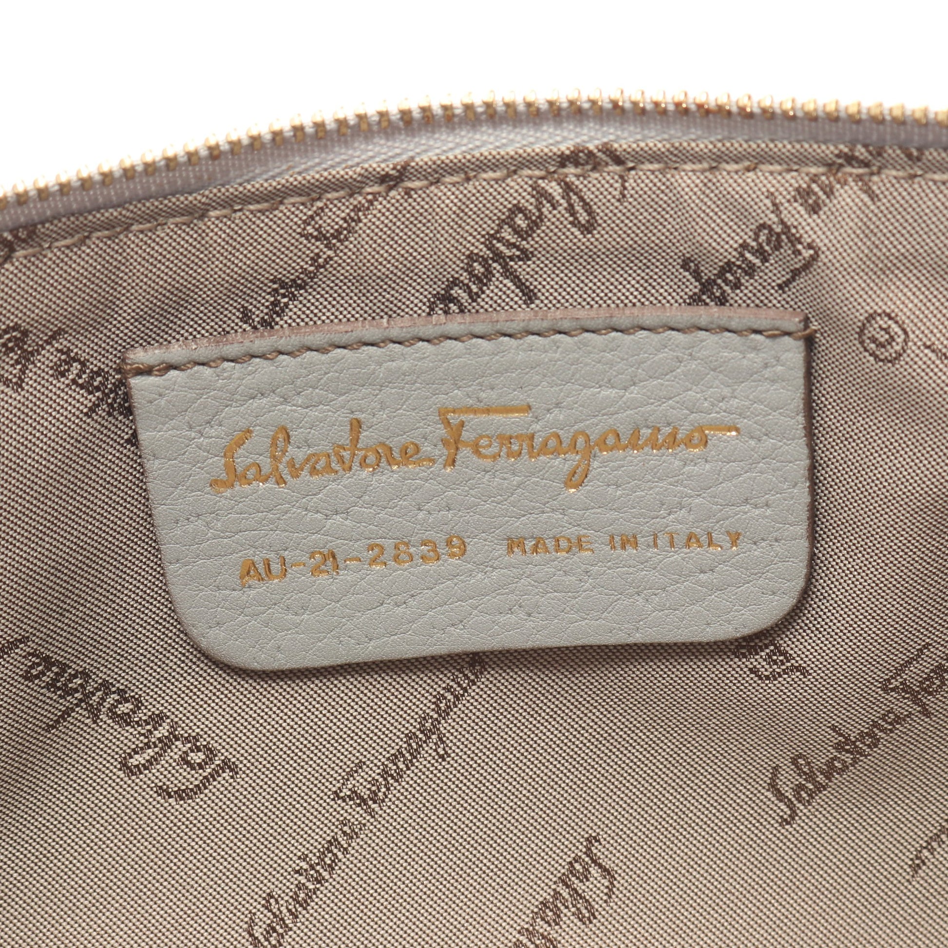 ガンチーニ ワンショルダーバッグ レザー ブルーグレー サルヴァトーレフェラガモ バッグ Salvatore Ferragamo