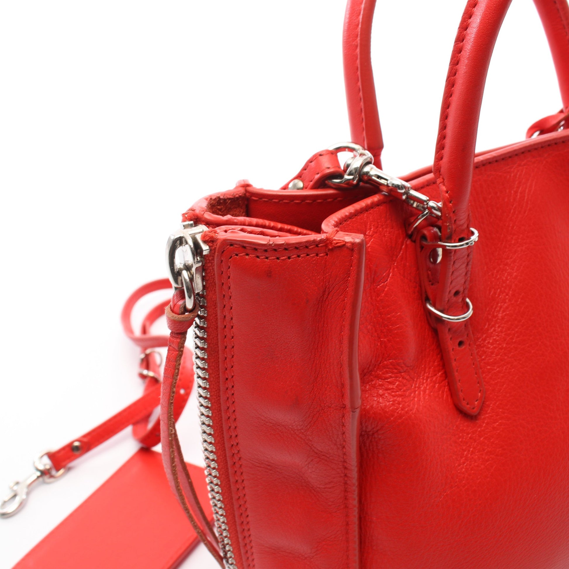ミニペーパー 2WAY ハンドバッグ レザー レッド バレンシアガ バッグ BALENCIAGA