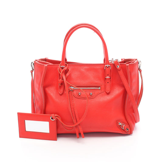 ミニペーパー 2WAY ハンドバッグ レザー レッド バレンシアガ バッグ BALENCIAGA