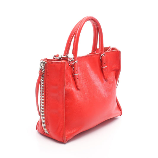 ミニペーパー 2WAY ハンドバッグ レザー レッド バレンシアガ バッグ BALENCIAGA
