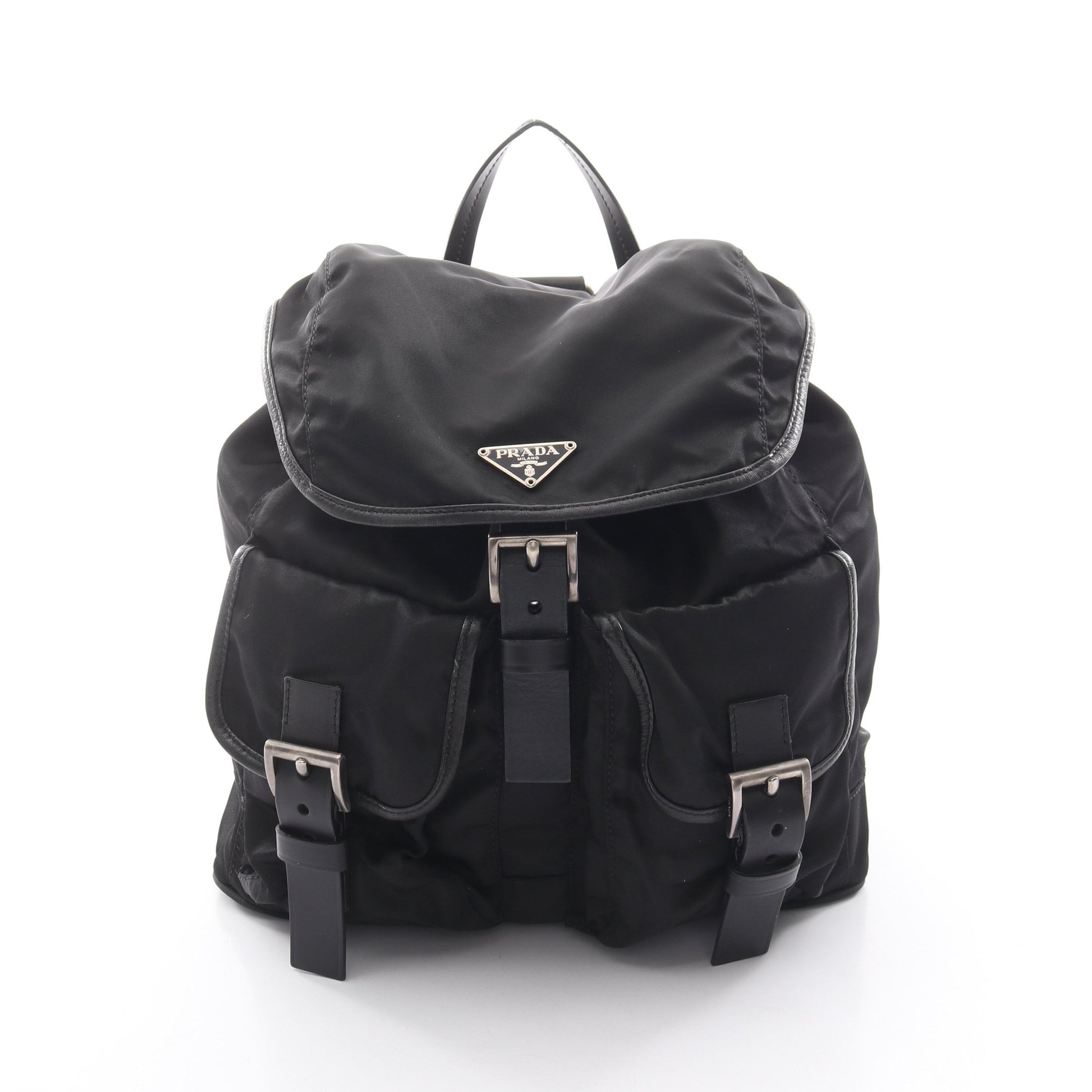 トライアングルロゴ バックパック リュックサック ナイロン ブラック プラダ バッグ PRADA
