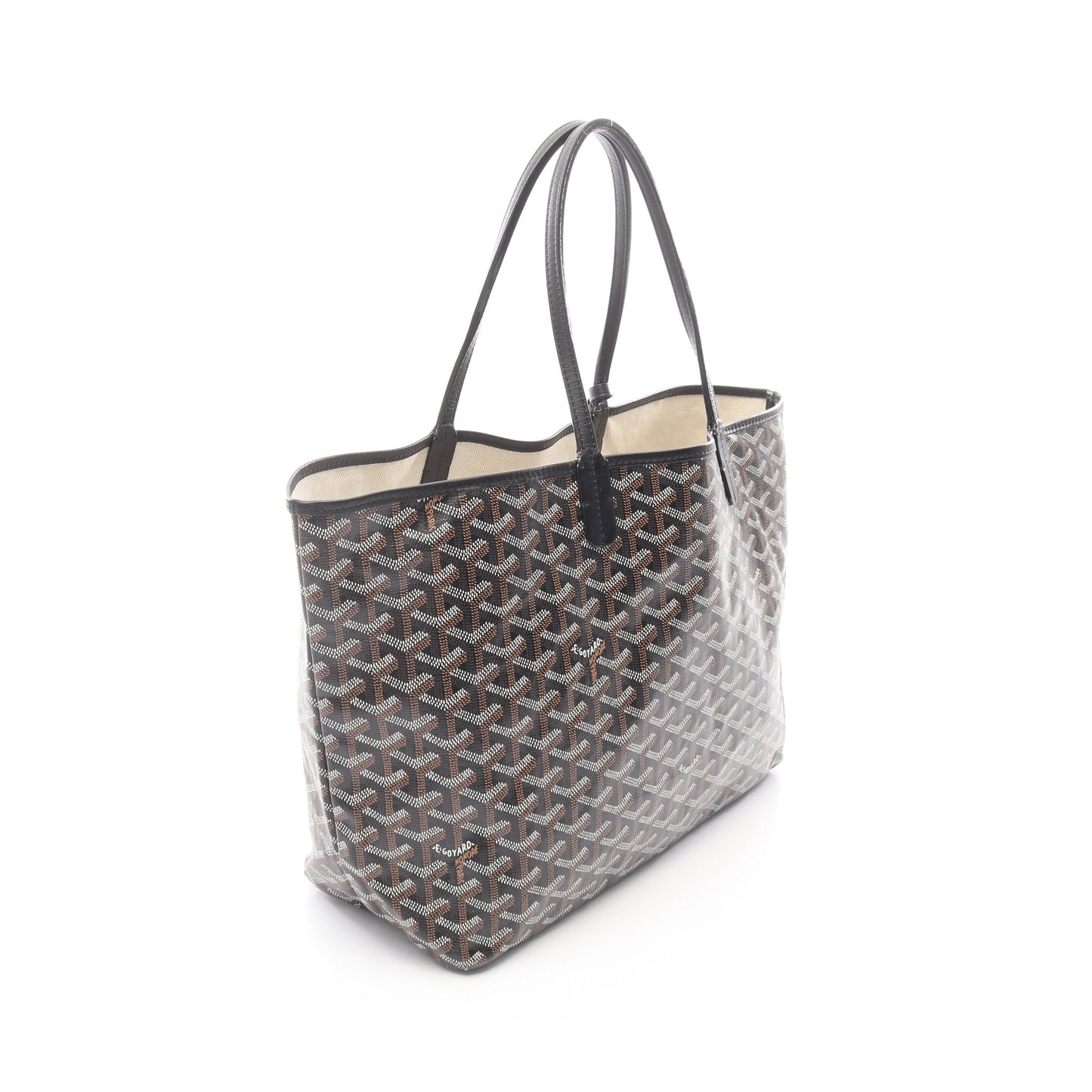 サンルイPM ハンドバッグ トートバッグ コーティングキャンバス レザー ダークブラウン ブラック ゴヤール バッグ GOYARD