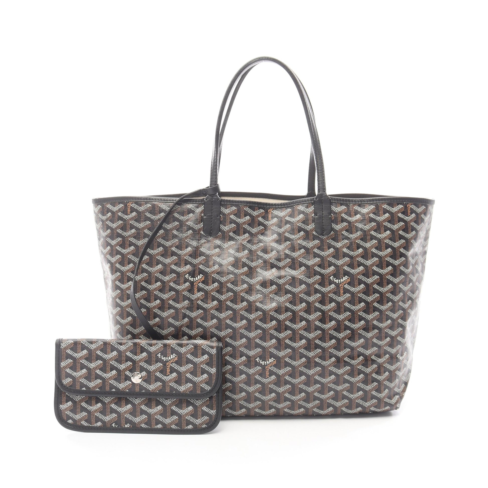 サンルイPM ハンドバッグ トートバッグ コーティングキャンバス レザー ダークブラウン ブラック ゴヤール バッグ GOYARD