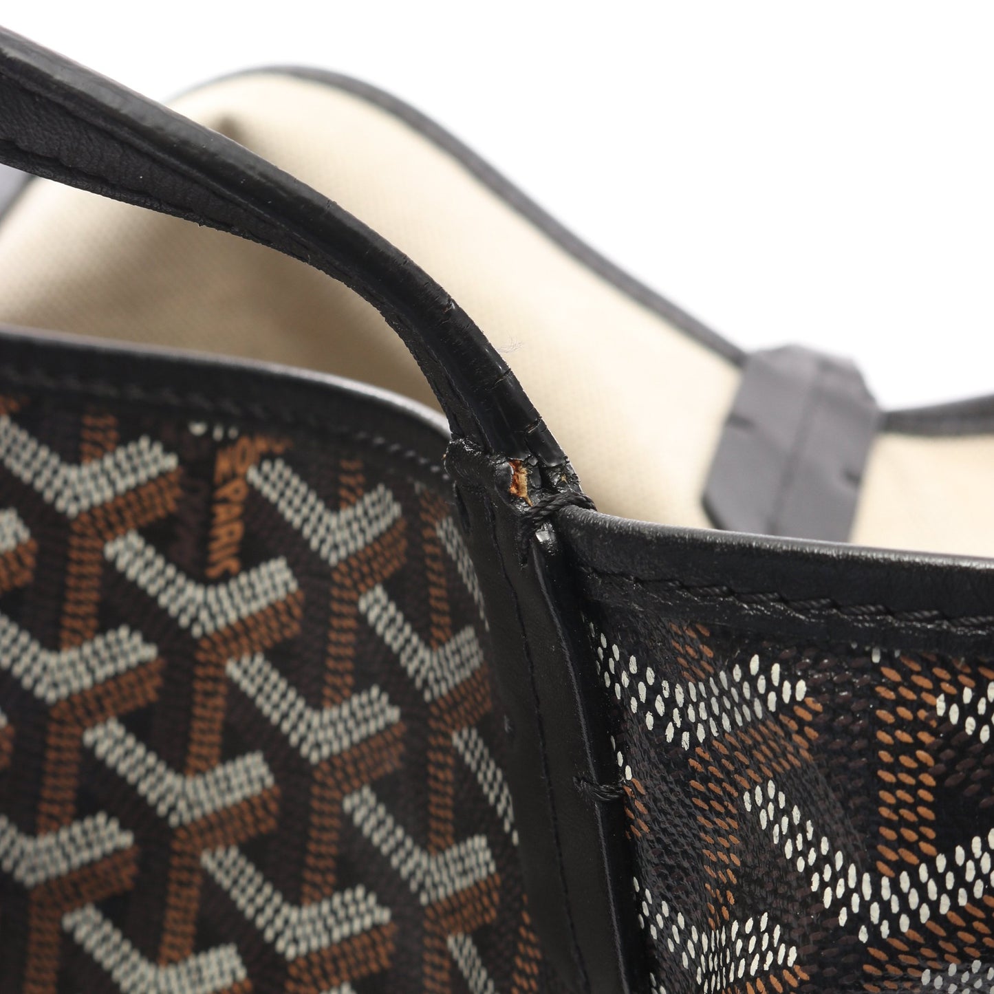 サンルイPM ハンドバッグ トートバッグ コーティングキャンバス レザー ダークブラウン ブラック ゴヤール バッグ GOYARD