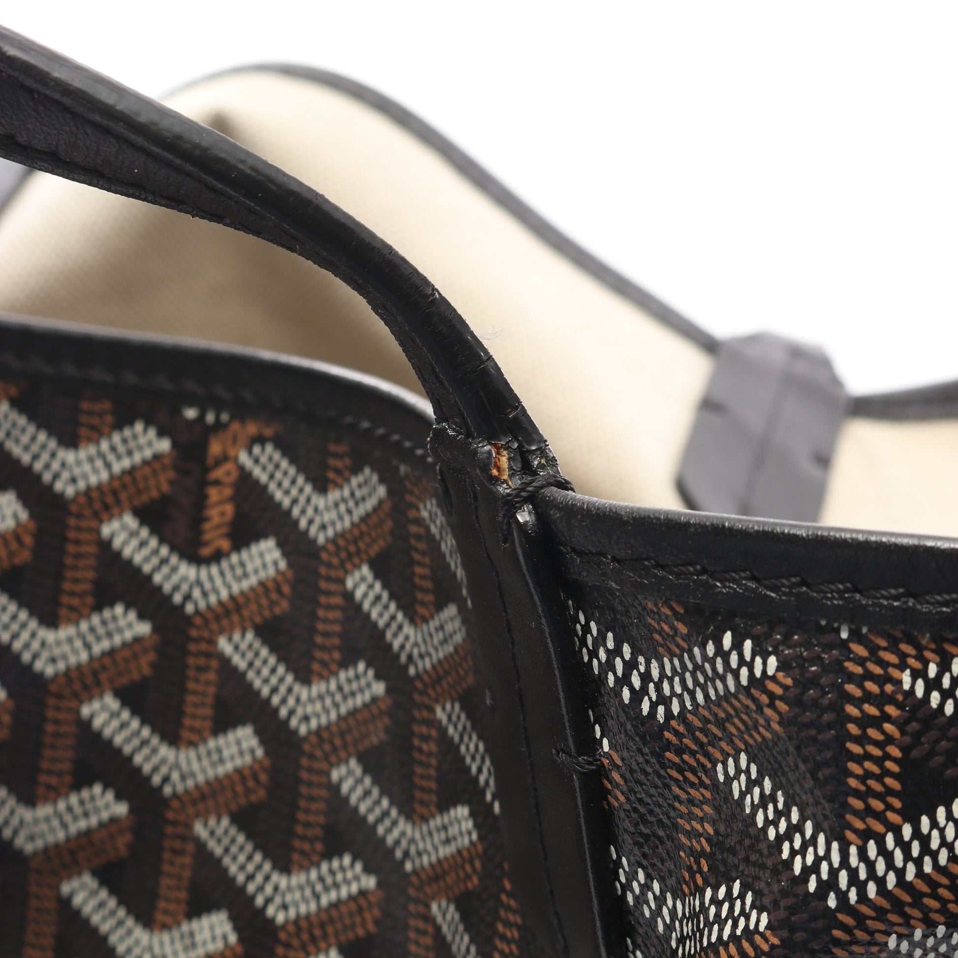 サンルイPM ハンドバッグ トートバッグ コーティングキャンバス レザー ダークブラウン ブラック ゴヤール バッグ GOYARD