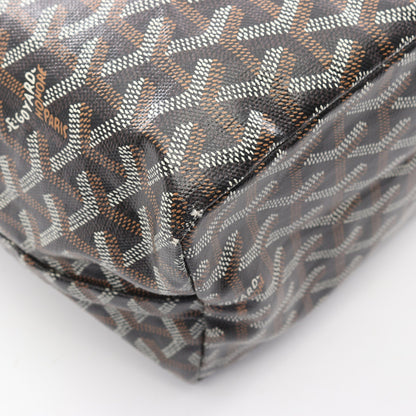 サンルイPM ハンドバッグ トートバッグ コーティングキャンバス レザー ダークブラウン ブラック ゴヤール バッグ GOYARD
