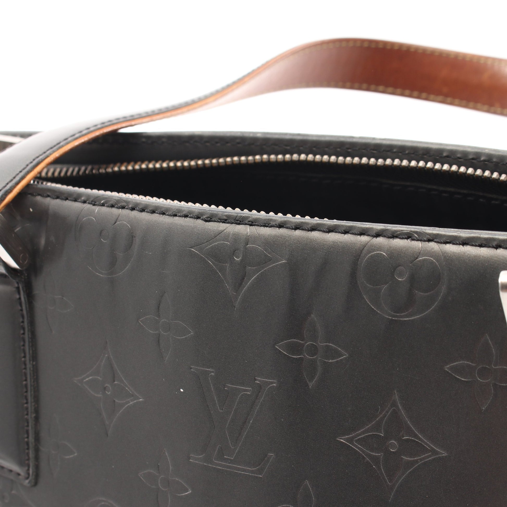 ストックトン モノグラムマット ノワール ハンドバッグ レザー ブラック ルイヴィトン バッグ LOUIS VUITTON
