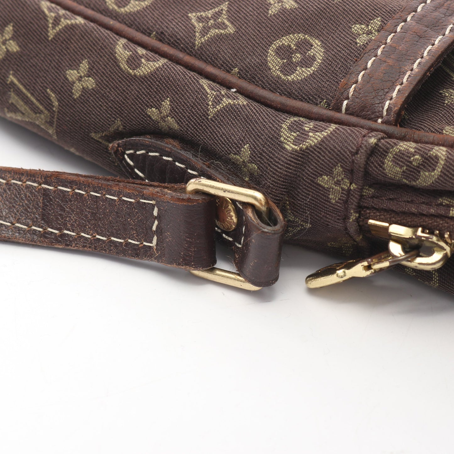 ポシェット ダヌーブ モノグラムミニラン エベヌ ショルダーバッグ キャンバス レザー ダークブラウン ルイヴィトン バッグ LOUIS VUITTON