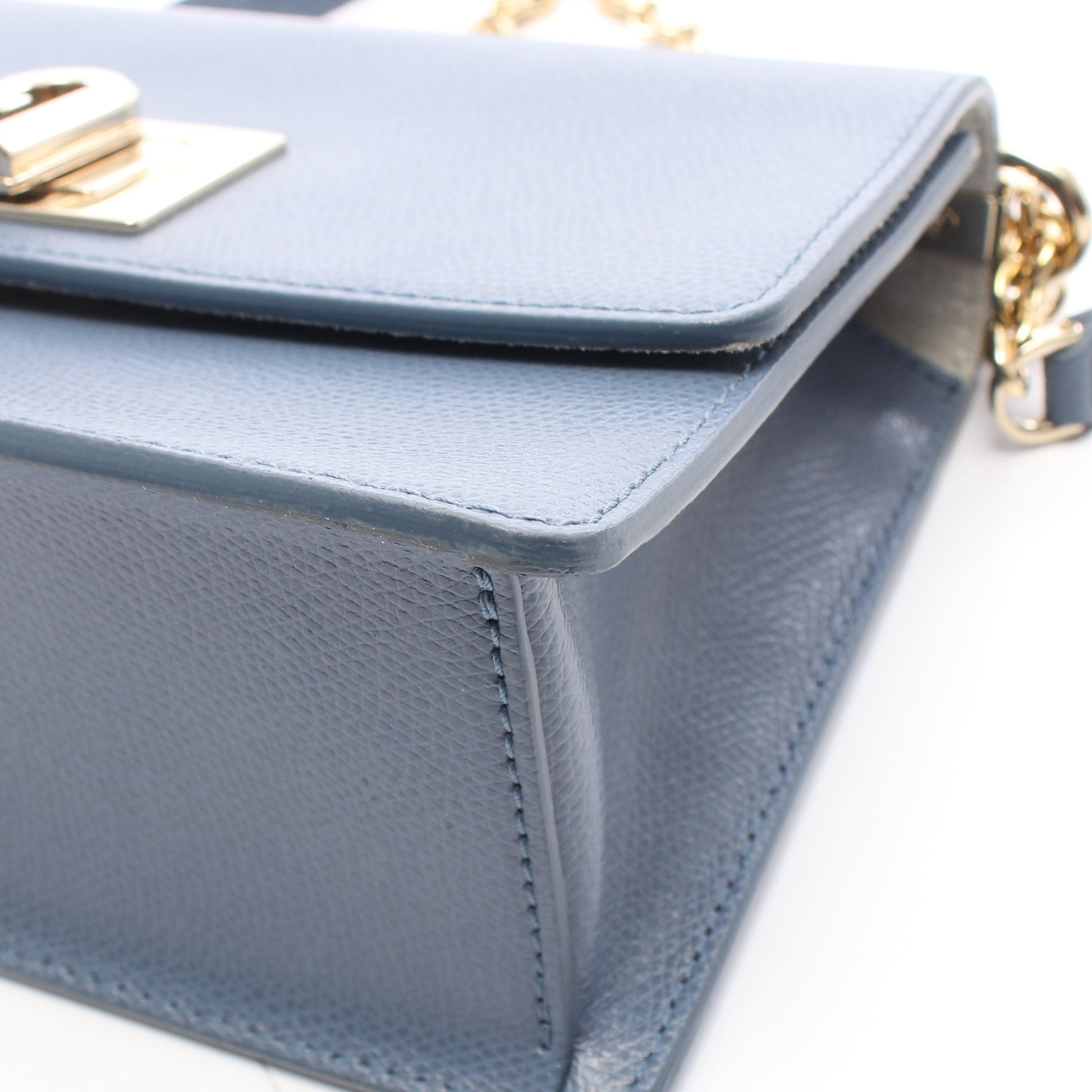 1927 チェーンショルダーバッグ レザー ブルー フルラ バッグ FURLA
