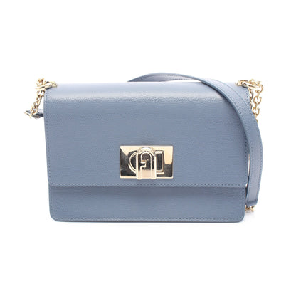 1927 チェーンショルダーバッグ レザー ブルー フルラ バッグ FURLA