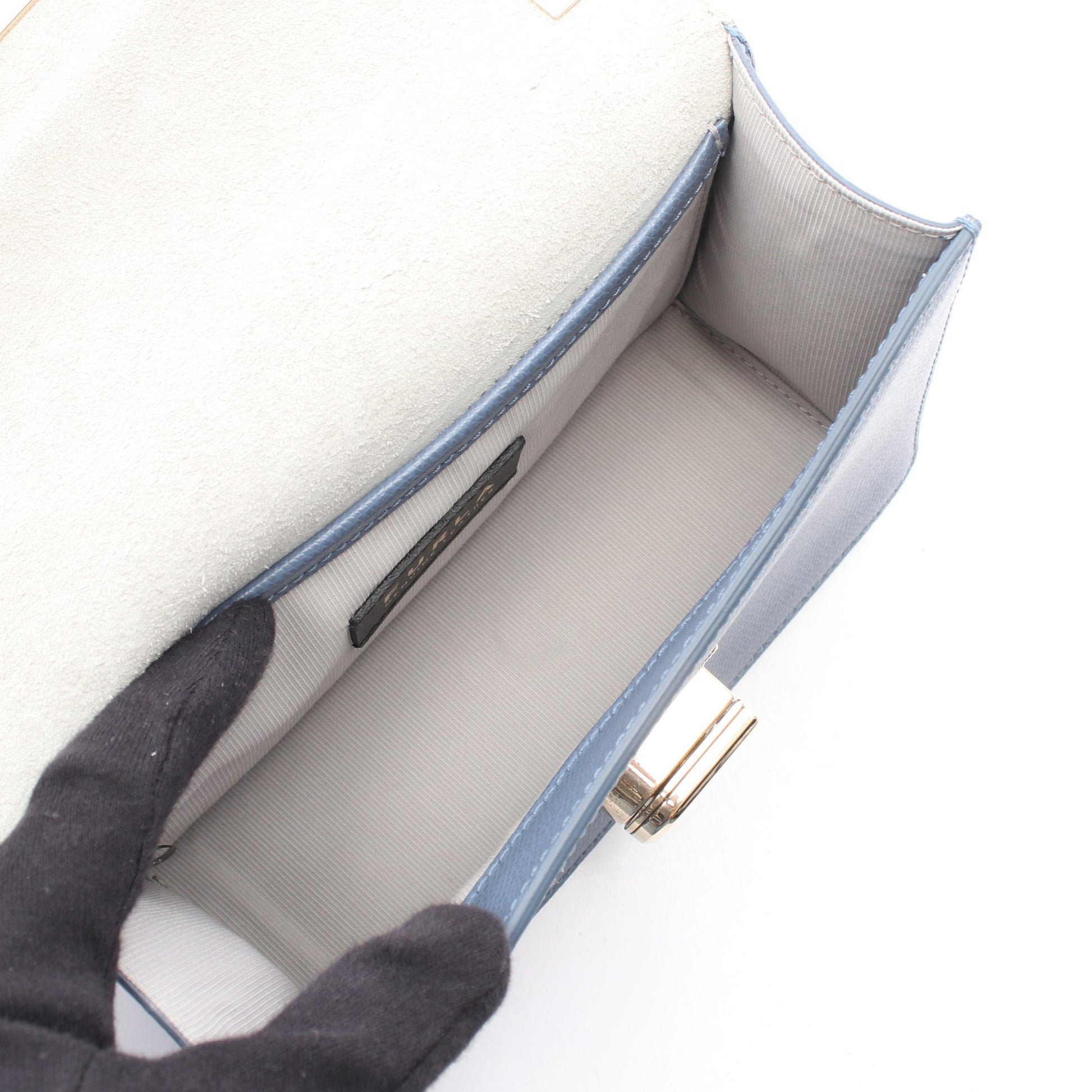 1927 チェーンショルダーバッグ レザー ブルー フルラ バッグ FURLA