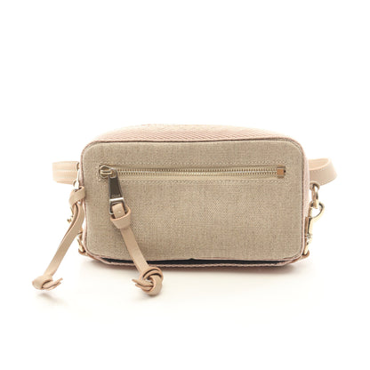 WOODY BELT BAG ショルダーバッグ キャンバス レザー ベージュ ピンクベージュ クロエ バッグ Chloe