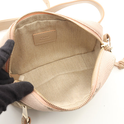 WOODY BELT BAG ショルダーバッグ キャンバス レザー ベージュ ピンクベージュ クロエ バッグ Chloe