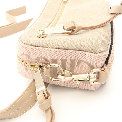 WOODY BELT BAG ショルダーバッグ キャンバス レザー ベージュ ピンクベージュ クロエ バッグ Chloe