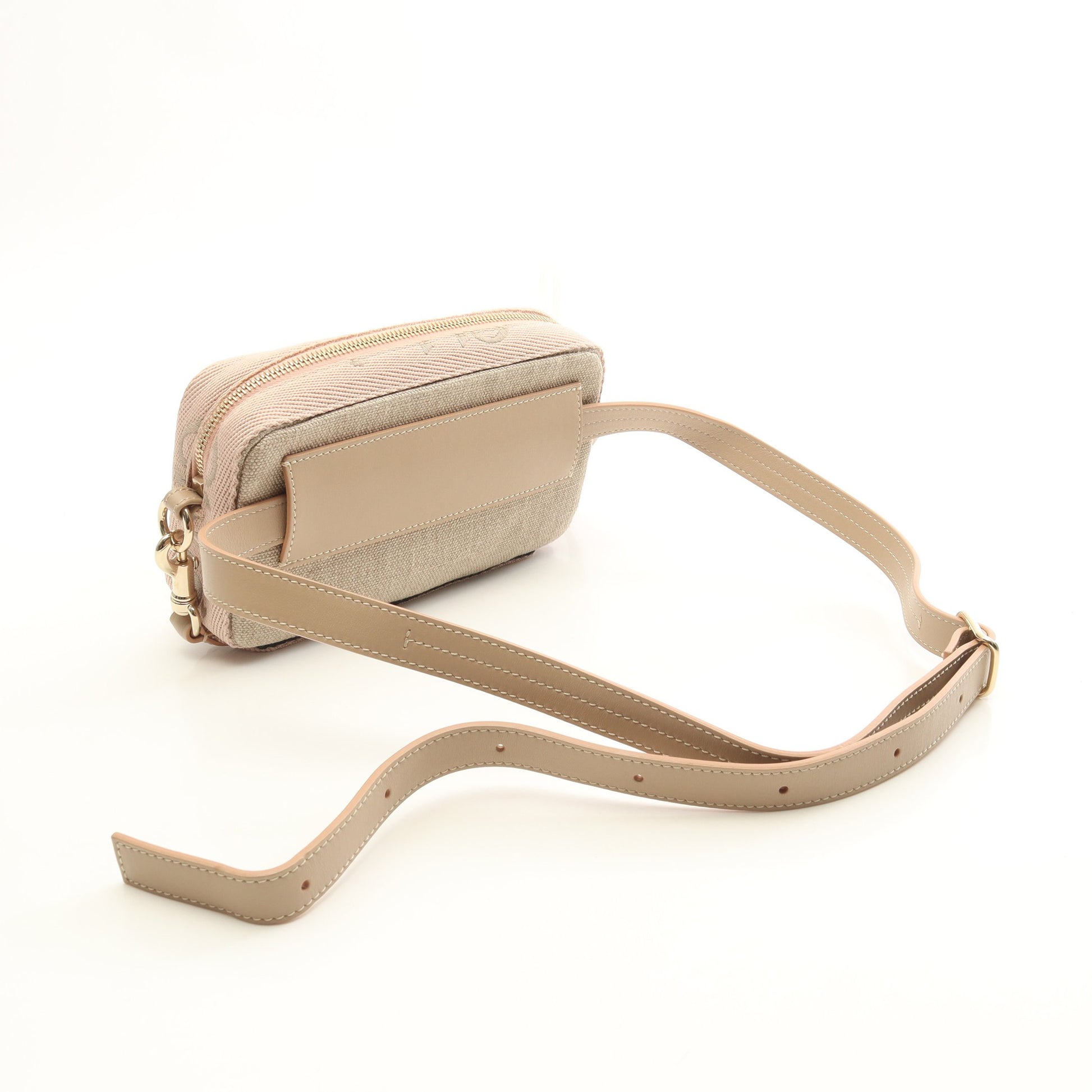 WOODY BELT BAG ショルダーバッグ キャンバス レザー ベージュ ピンクベージュ クロエ バッグ Chloe