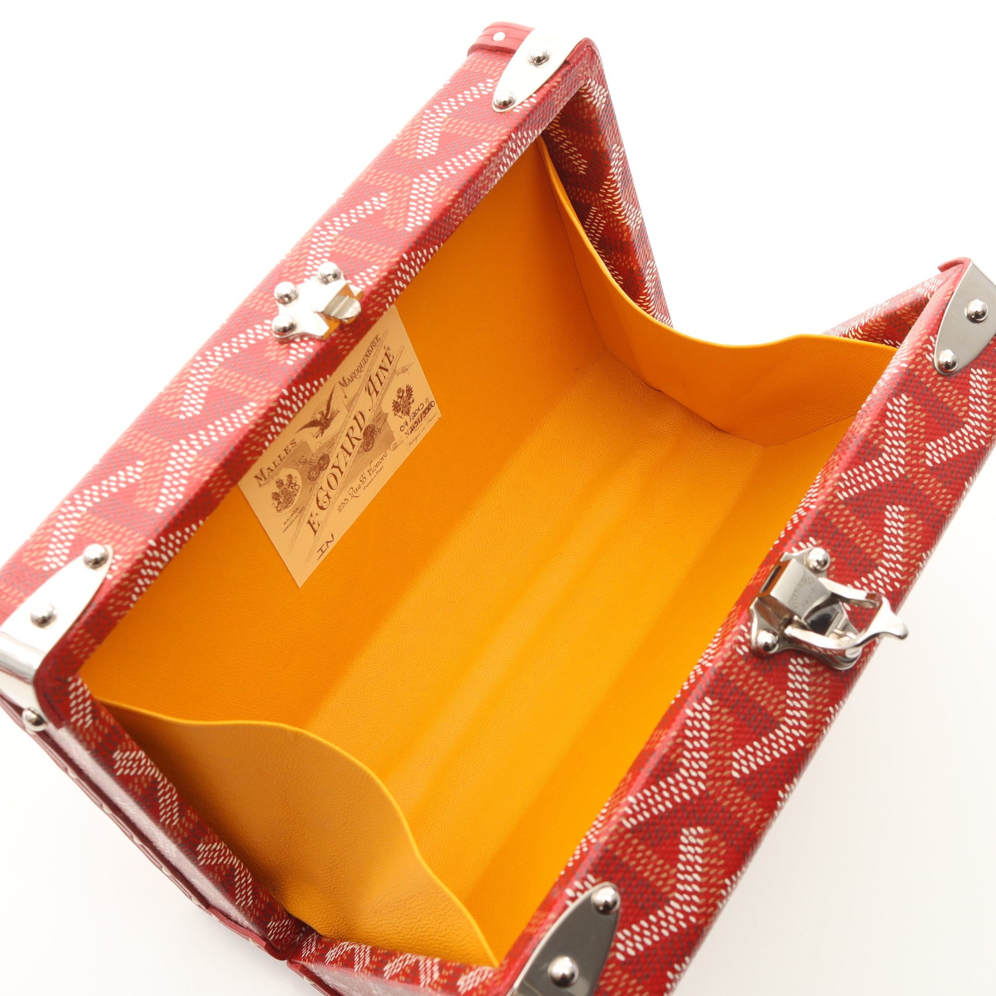 ミノディエール トランクバッグ ショルダーバッグ PVC レザー レッド ゴヤール バッグ GOYARD