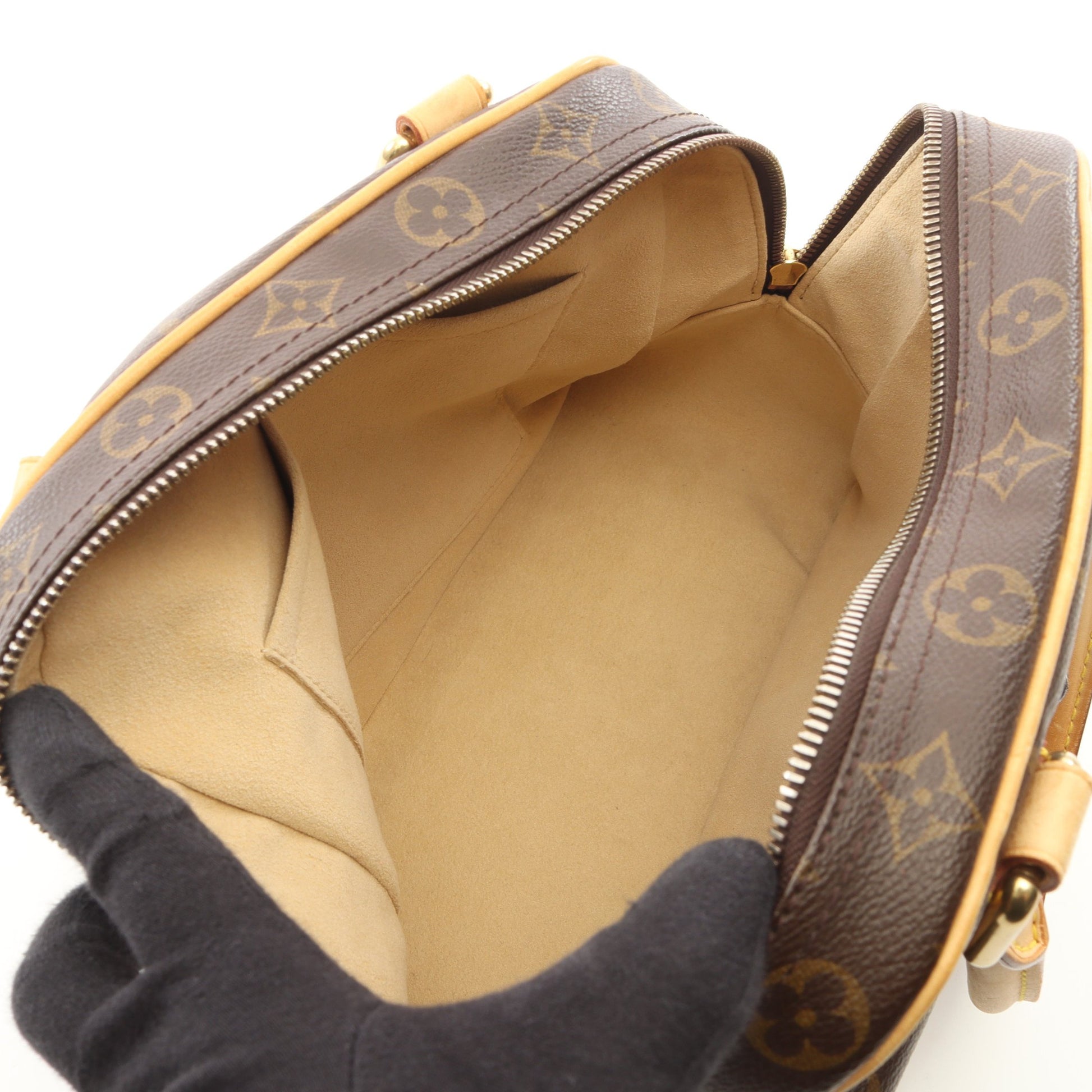 マンハッタンPM モノグラム ハンドバッグ PVC レザー ブラウン ルイヴィトン バッグ LOUIS VUITTON