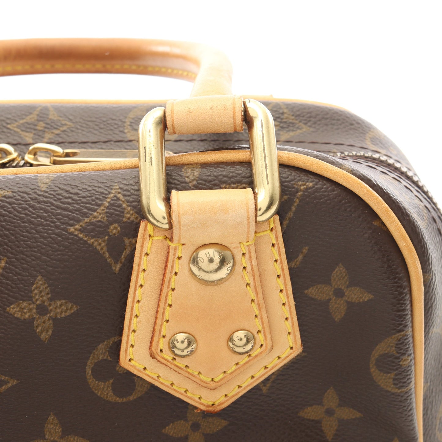 マンハッタンPM モノグラム ハンドバッグ PVC レザー ブラウン ルイヴィトン バッグ LOUIS VUITTON