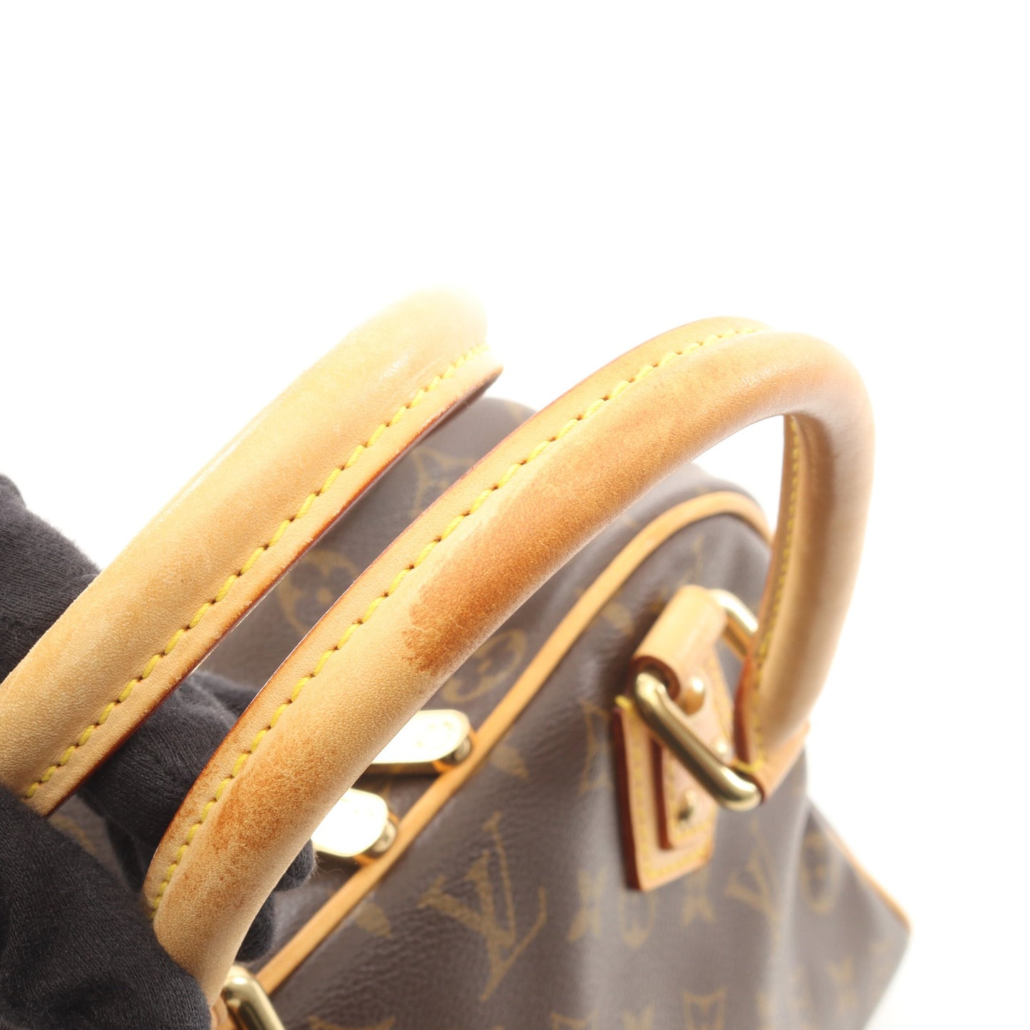 マンハッタンPM モノグラム ハンドバッグ PVC レザー ブラウン ルイヴィトン バッグ LOUIS VUITTON