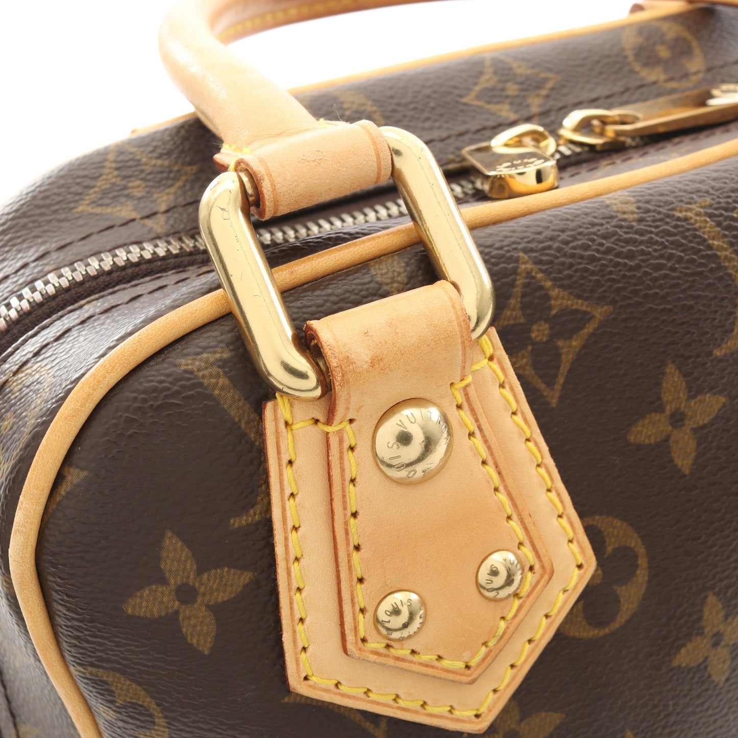 マンハッタンPM モノグラム ハンドバッグ PVC レザー ブラウン ルイヴィトン バッグ LOUIS VUITTON