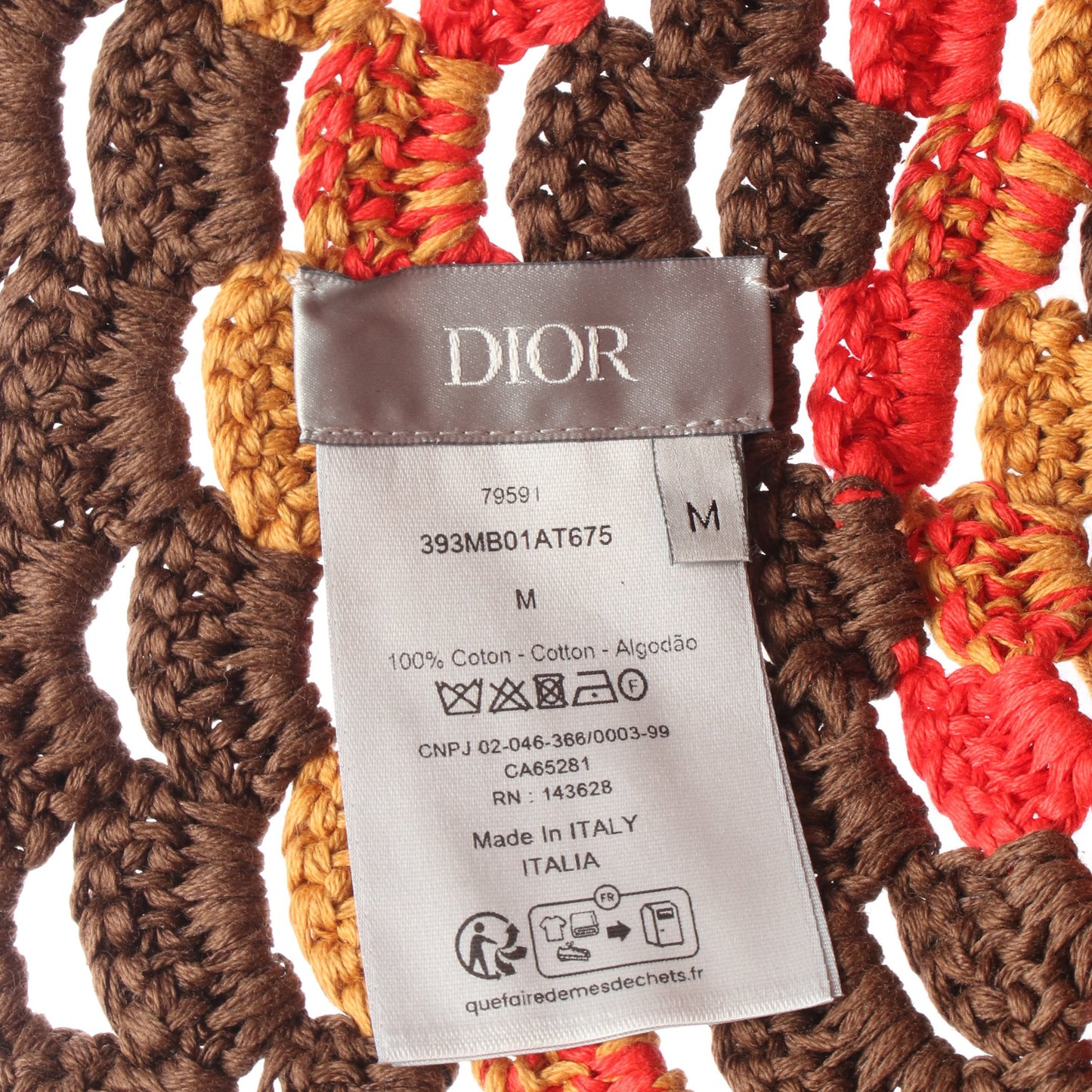 DIOR × Denim Tears クロシェ ハット コットン ブラウン レッド オレンジ クリスチャンディオール