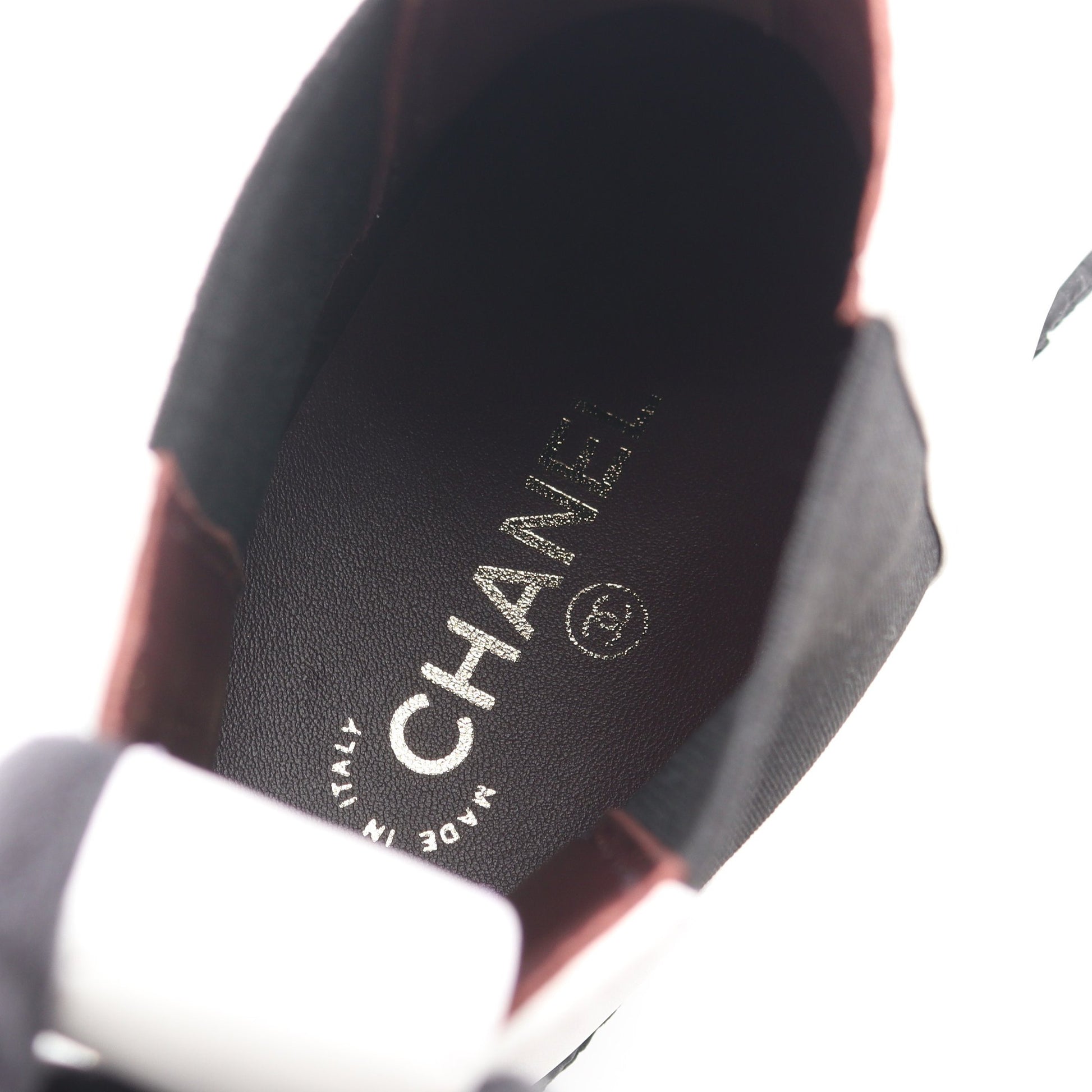ココマーク サイドゴアブーツ レザー ホワイト ブラック シャネル シューズ CHANEL