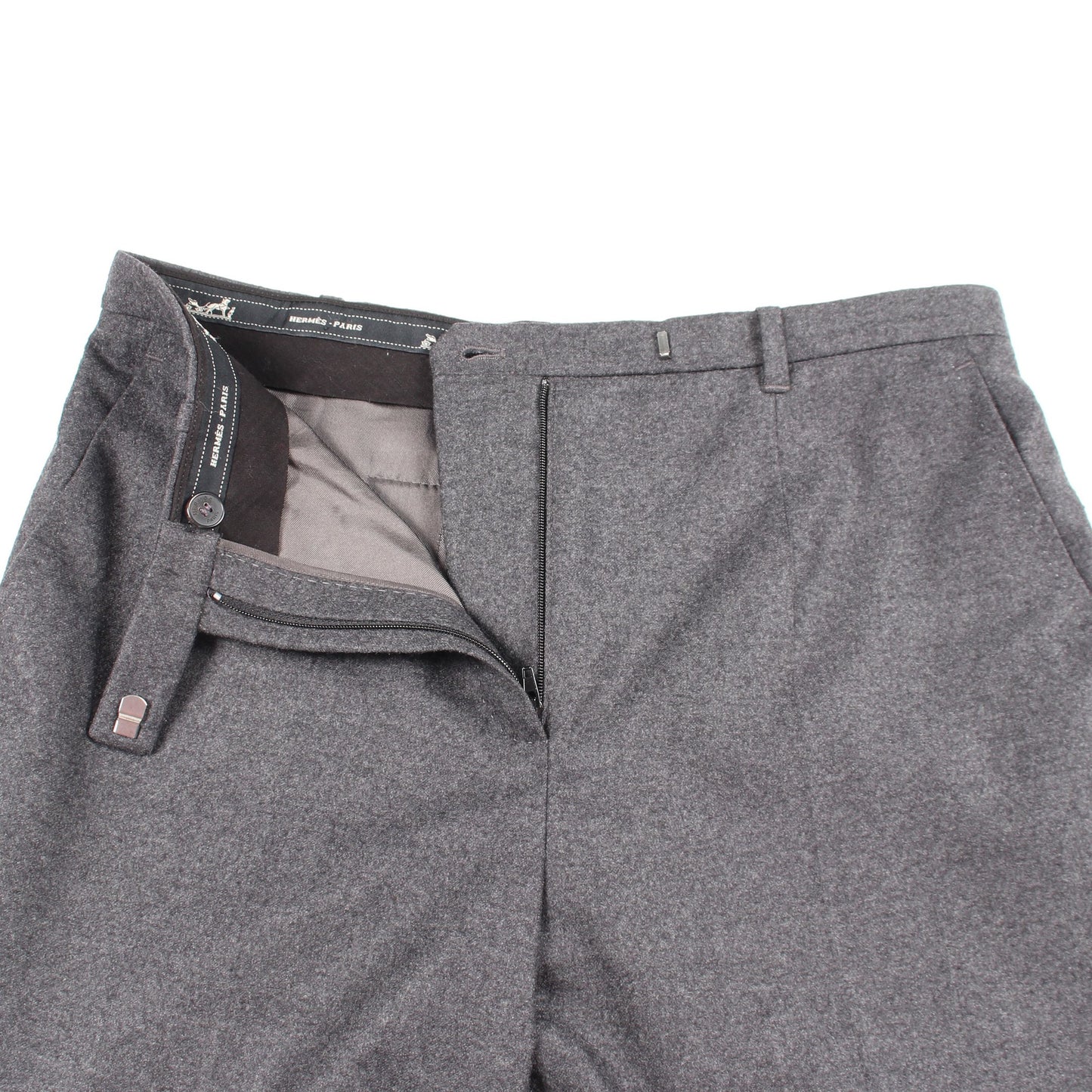 ワイドパンツ ウール グレー エルメス