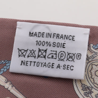 ツイリー Les Cles a Pois リボン スカーフ シルク グレーブラウン マルチカラー エルメス 財布・小物 HERMES