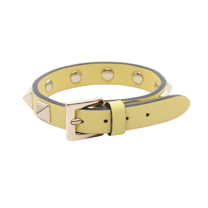 ロックスタッズ ブレスレット レザー イエロー シルバー ヴァレンティノガラヴァーニ アクセサリー VALENTINO GARAVANI