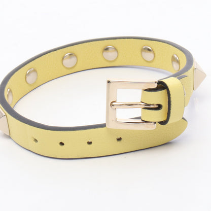ロックスタッズ ブレスレット レザー イエロー シルバー ヴァレンティノガラヴァーニ アクセサリー VALENTINO GARAVANI