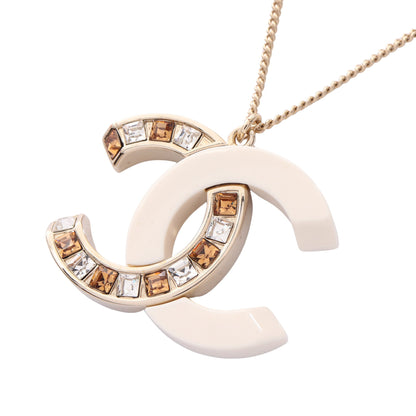 ココマーク ネックレス GP フェイクパール ゴールド ホワイト クリア B18B シャネル アクセサリー CHANEL