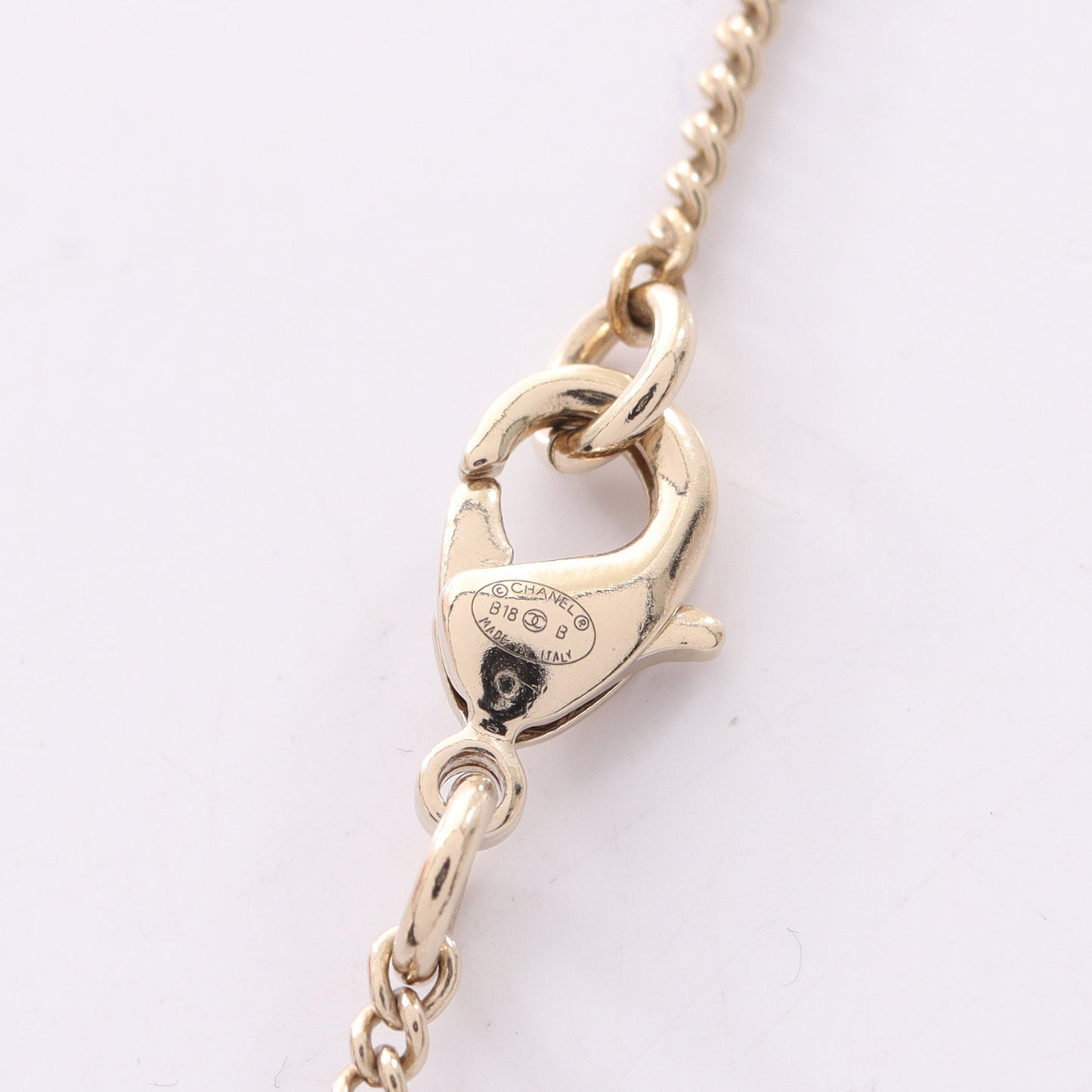 ココマーク ネックレス GP フェイクパール ゴールド ホワイト クリア B18B シャネル アクセサリー CHANEL