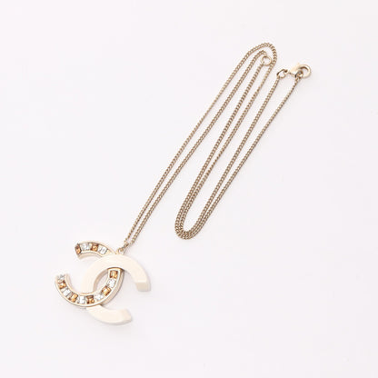 ココマーク ネックレス GP フェイクパール ゴールド ホワイト クリア B18B シャネル アクセサリー CHANEL