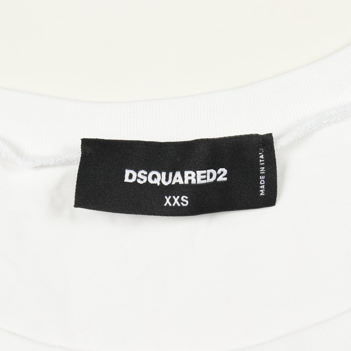 ドッグ 半袖Tシャツ コットン ラインストーン ホワイト ディースクエアード トップス DSQUARED2