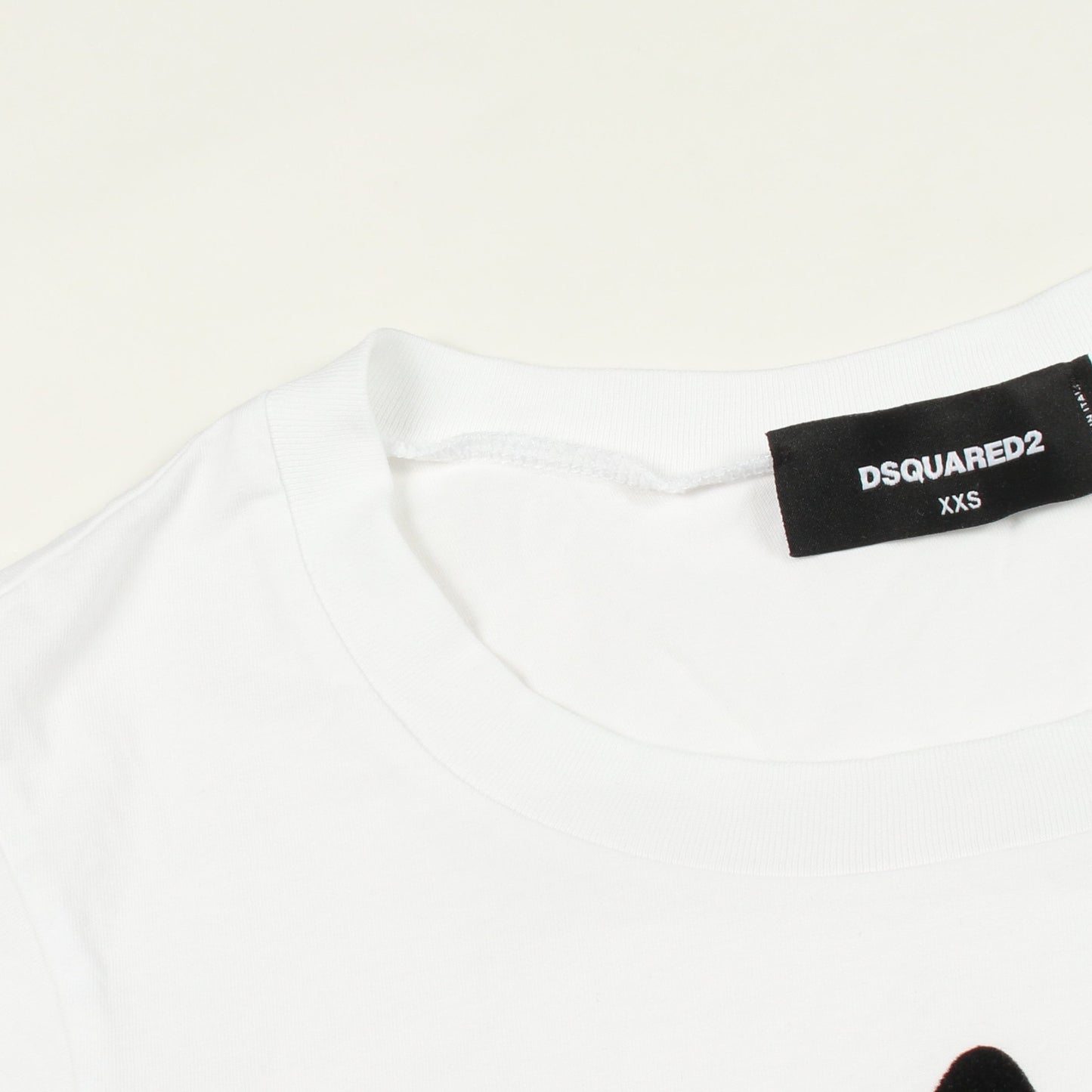 ドッグ 半袖Tシャツ コットン ラインストーン ホワイト ディースクエアード トップス DSQUARED2