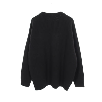 ロゴ オーバーサイズ リブ ニット ウール ブラック セリーヌ