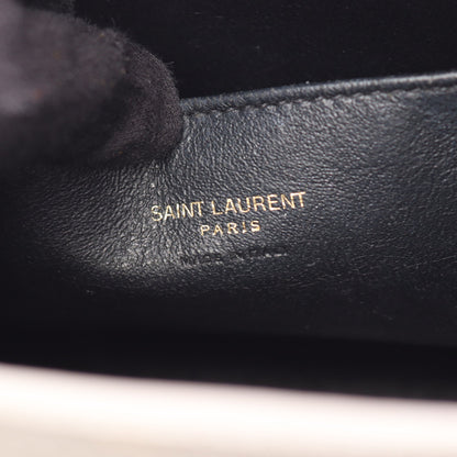 モノグラム ベイビーカバス 2WAY ハンドバッグ レザー グレー イヴサンローラン バッグ YVES SAINT LAURENT