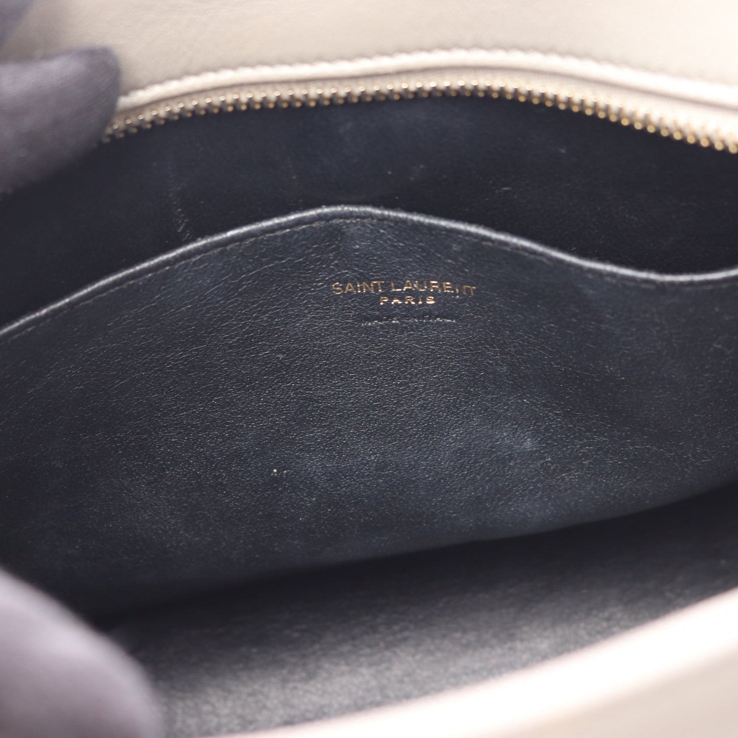 モノグラム ベイビーカバス 2WAY ハンドバッグ レザー グレー イヴサンローラン バッグ YVES SAINT LAURENT