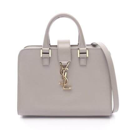 モノグラム ベイビーカバス 2WAY ハンドバッグ レザー グレー イヴサンローラン バッグ YVES SAINT LAURENT