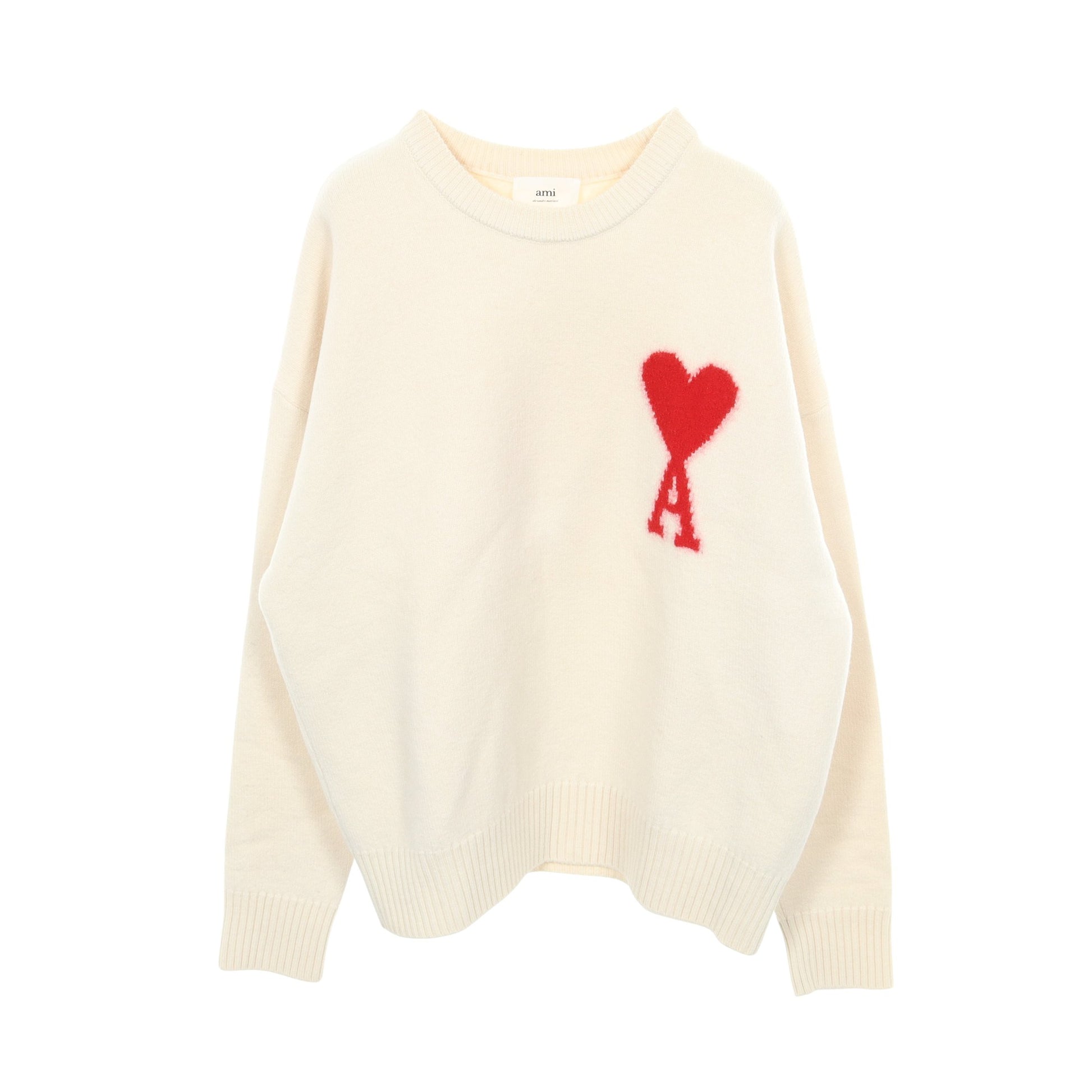 Ami de Coeur ニット ウール オフホワイト アミアレクサンドルマテュッシ トップス AMI Alexandre Mattiussi