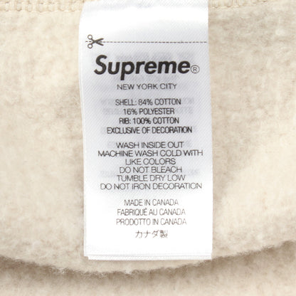 Box Logo Hooded Sweatshirt ロゴ刺繍 裏起毛 プルオーバーパーカー コットン ベージュ シュプリーム