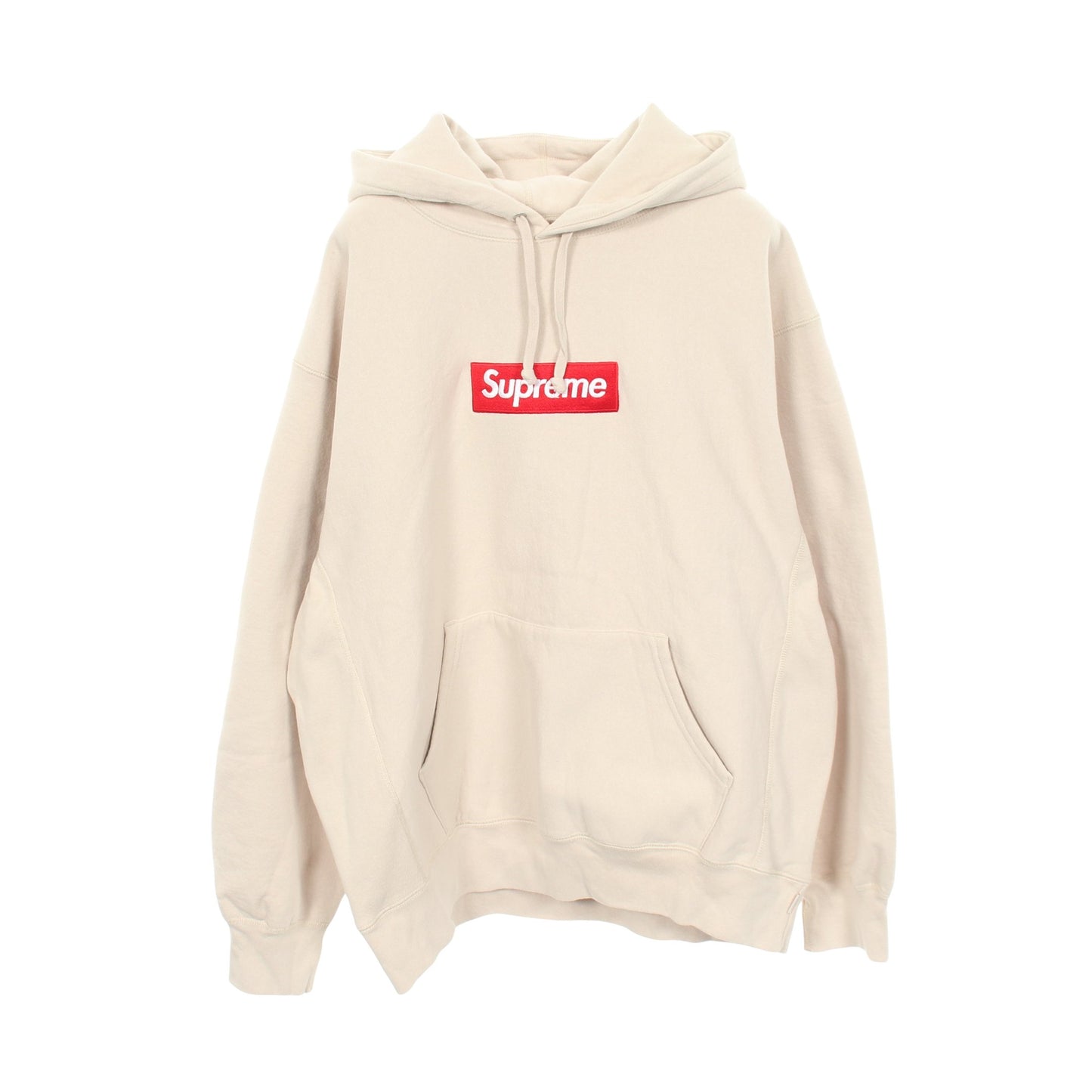 Box Logo Hooded Sweatshirt ロゴ刺繍 裏起毛 プルオーバーパーカー コットン ベージュ シュプリーム