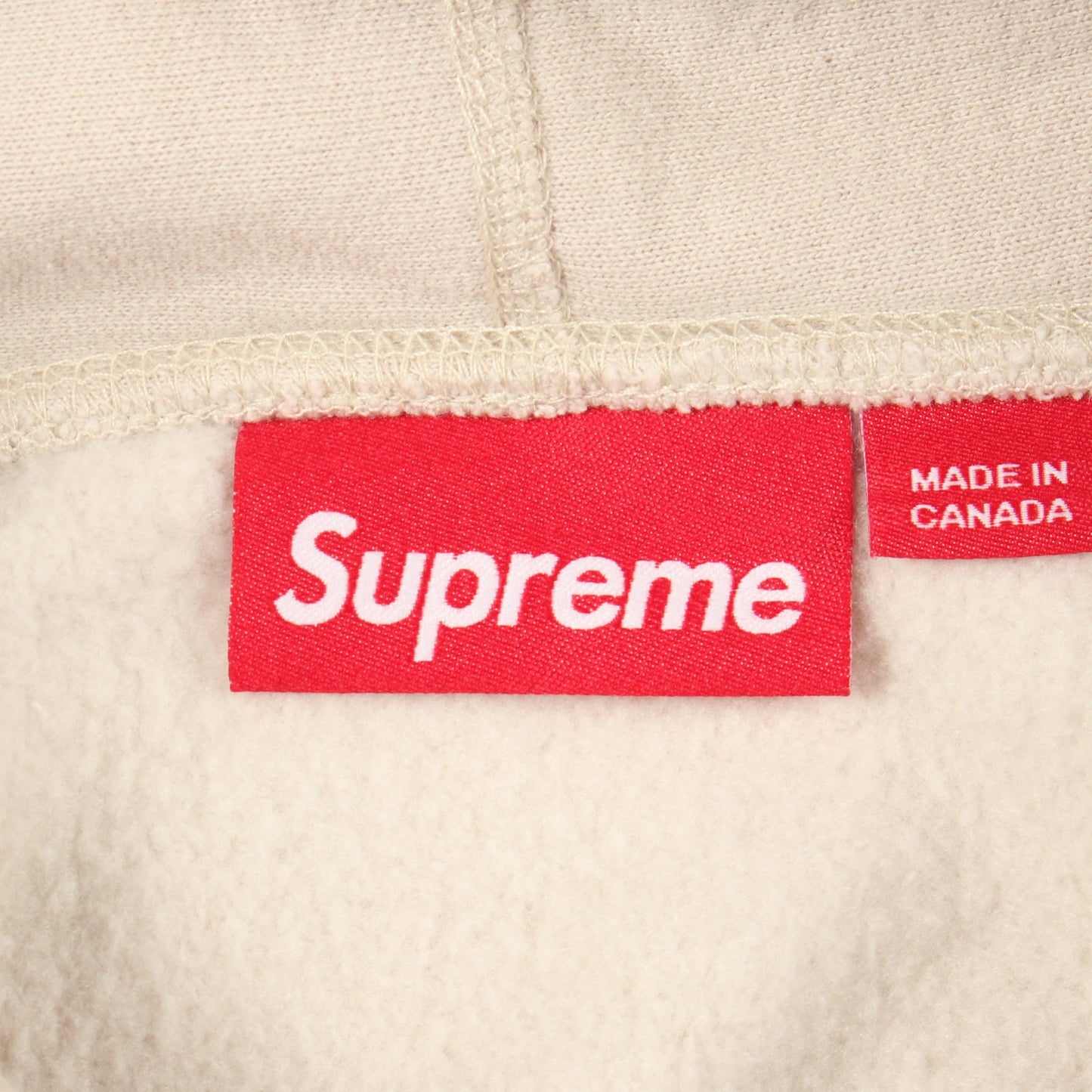 Box Logo Hooded Sweatshirt ロゴ刺繍 裏起毛 プルオーバーパーカー コットン ベージュ シュプリーム