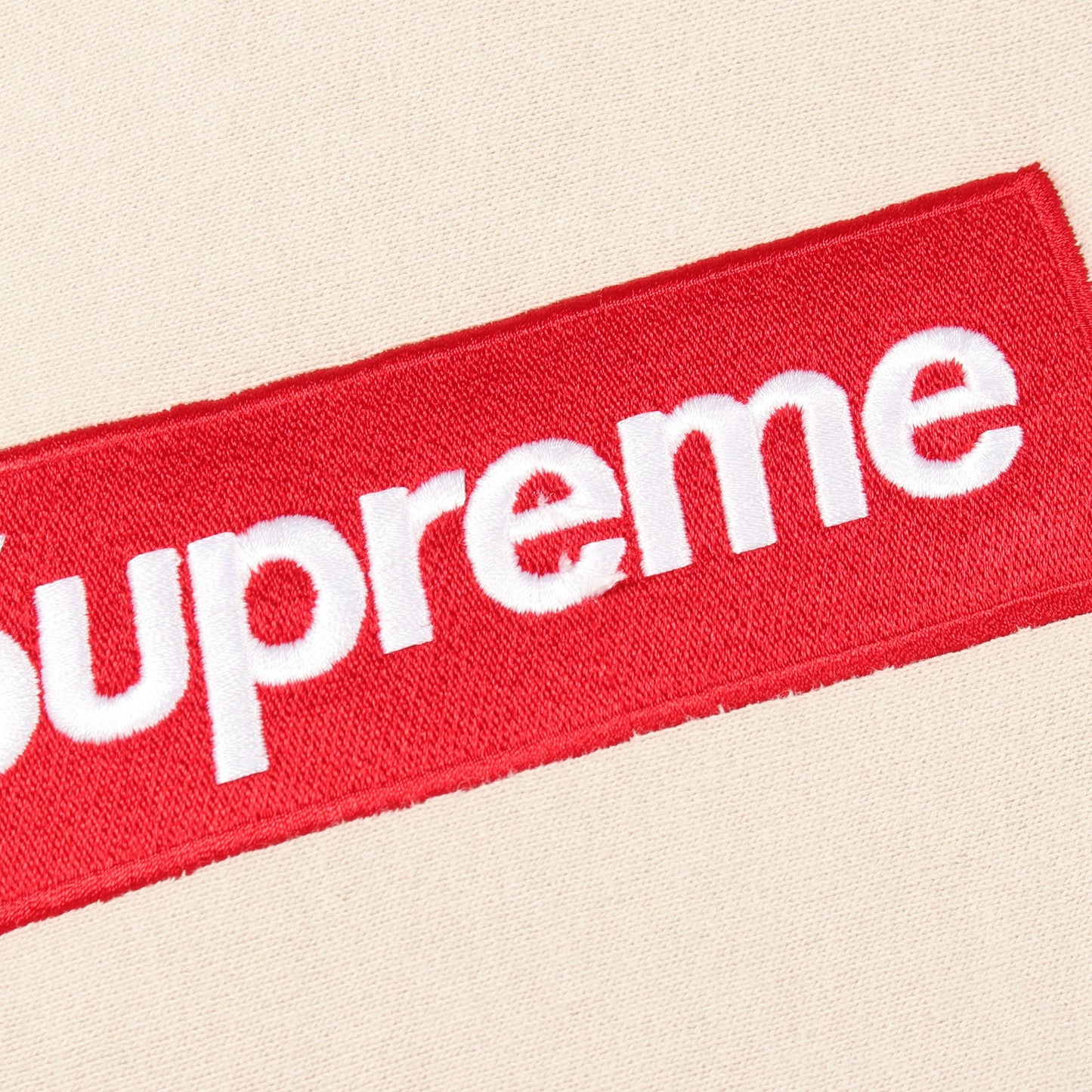 Box Logo Hooded Sweatshirt ロゴ刺繍 裏起毛 プルオーバーパーカー コットン ベージュ シュプリーム